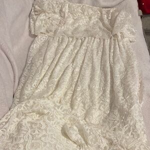 Chic Soul Cream Lace Maxi Dress